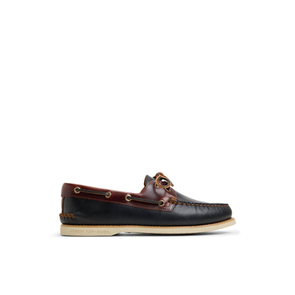 Gold Authentic Original™ 2-Eye Lite Boat Shoe Black Combo Men's Leather | Sperry