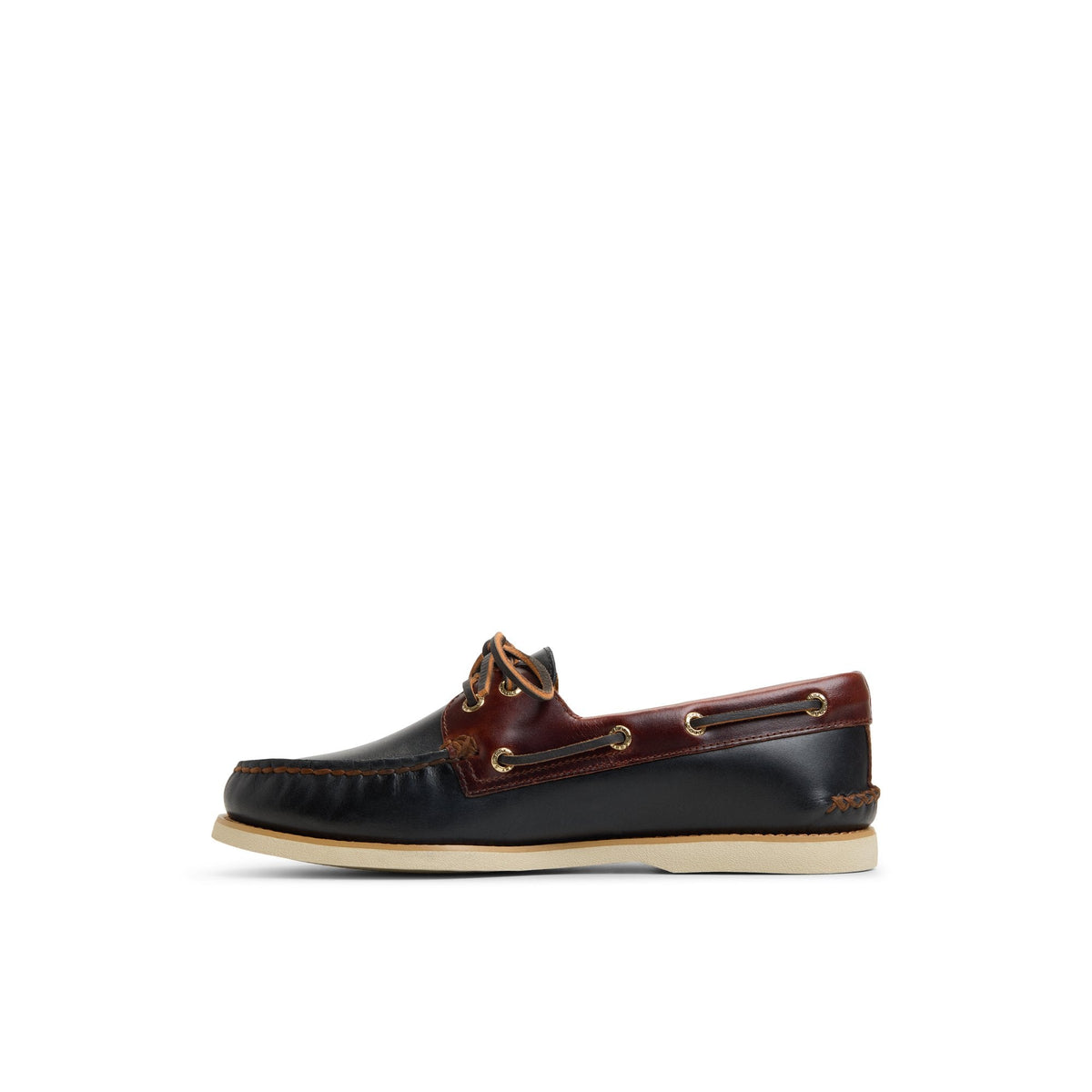 Gold Authentic Original™ 2-Eye Lite Boat Shoe Black Combo Men's Leather | Sperry
