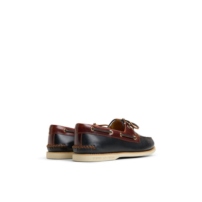 Gold Authentic Original™ 2-Eye Lite Boat Shoe Black Combo Men's Leather | Sperry