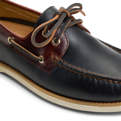Gold Authentic Original™ 2-Eye Lite Boat Shoe Black Combo Men's Leather | Sperry