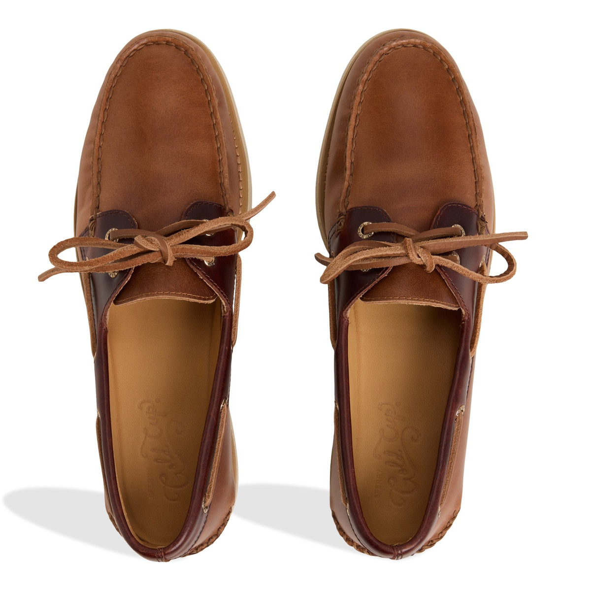 Gold Authentic Original™ 2-Eye Lite Boat Shoe Tan Combo Men's Leather | Sperry