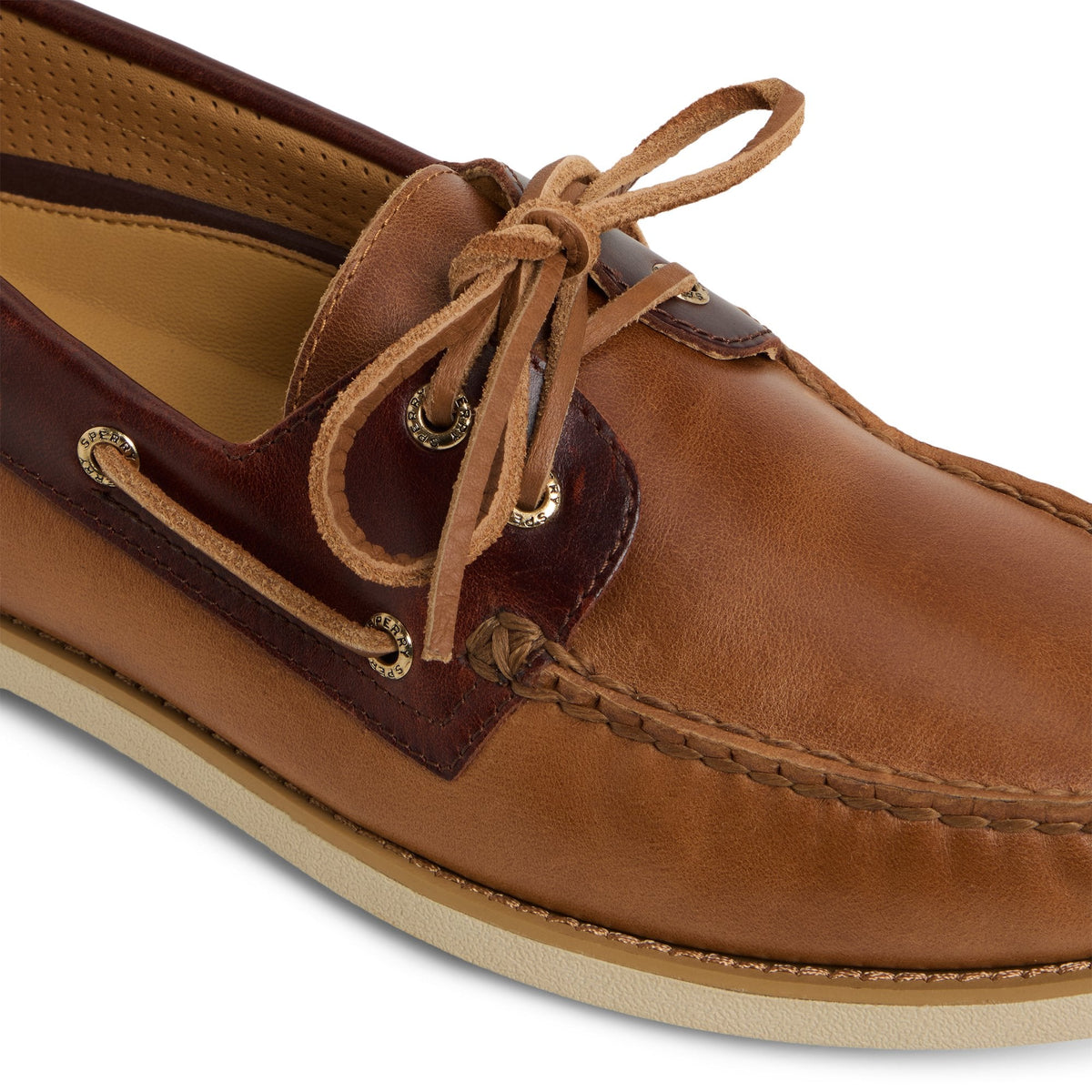 Gold Authentic Original™ 2-Eye Lite Boat Shoe Tan Combo Men's Leather | Sperry