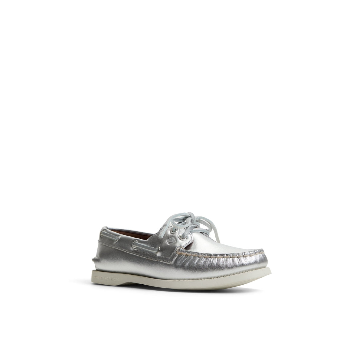 Authentic Original™ 2 Eye Boat Shoe Silver Women's Leather | Sperry