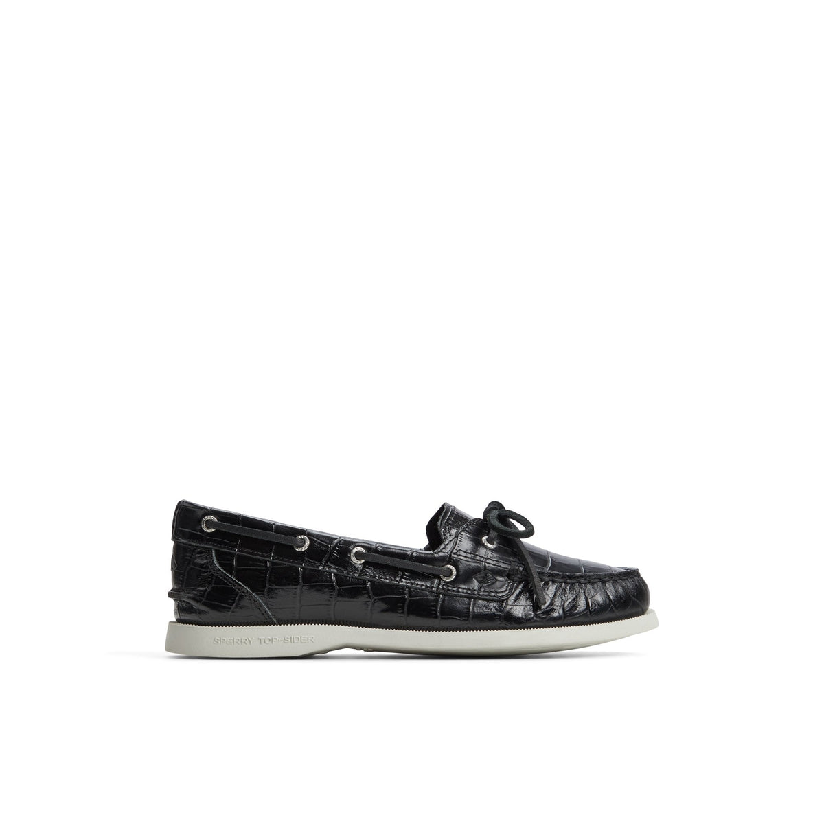 Authentic Original™ 1 Eye Boat Shoe Black Women's Leather | Sperry