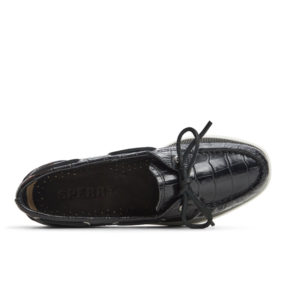 Authentic Original™ 1 Eye Boat Shoe Black Women's Leather | Sperry