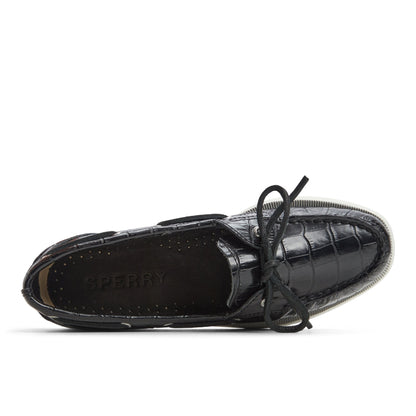 Authentic Original™ 1 Eye Boat Shoe Black Women's Leather | Sperry