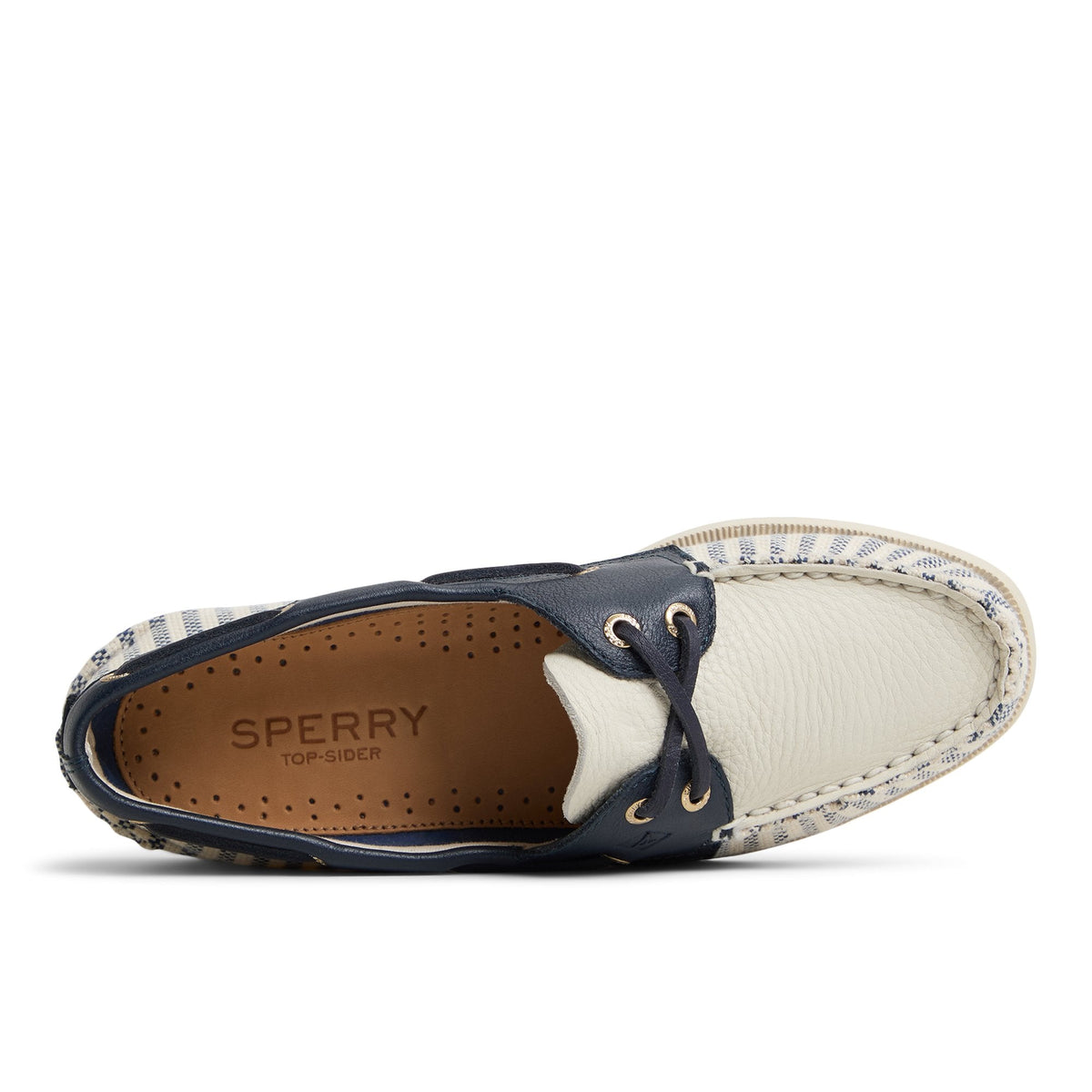 Authentic Original™ 2 Eye Boat Shoe White/Navy Women's Women | Sperry