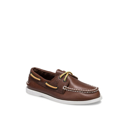 Aokleather Brown Kids Boat Shoes | Sperry