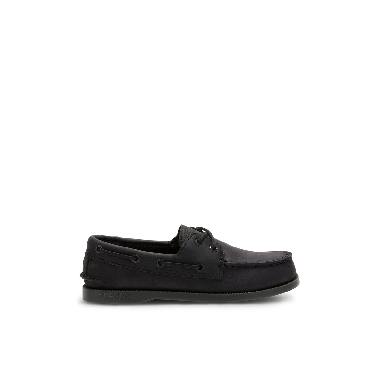 Aokleather Black Kids Boat Shoes | Sperry