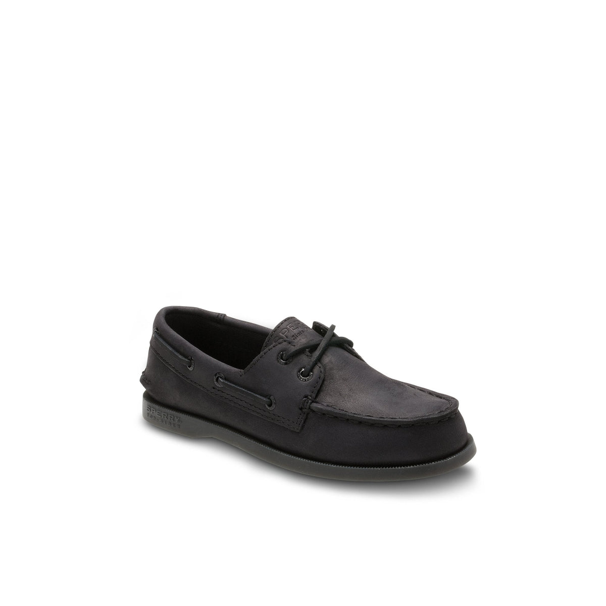 Aokleather Black Kids Boat Shoes | Sperry