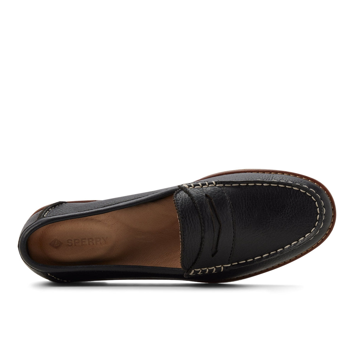 Seaport Penny Leather Loafer Black | Sperry